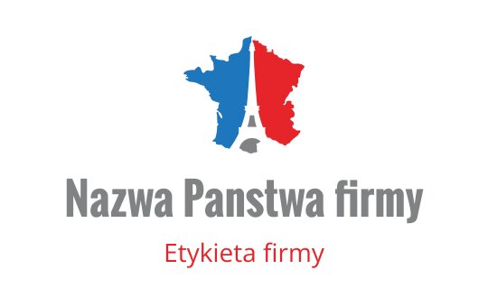 Stylizowane logo z wieżą Eiffla i mapą Francji