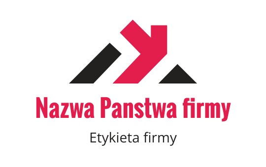 Dynamiczny projekt logo z wyrazistymi czerwonymi i czarnymi kształtami gór