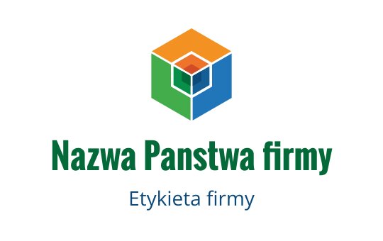 Nowoczesny projekt logo w kształcie sześcianu z zielonym, niebieskim, pomarańczowym i czerwonym kolorem