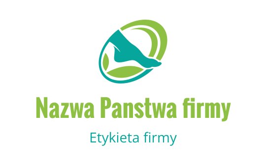 Nowoczesny projekt logo z stylizowaną stopą w zielonym okręgu