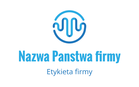 Nowoczesne niebieskie logo z okrągłym wzorem fal