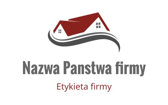 Nowoczesny projekt logo z domem z czerwoną dachówką i płynącymi liniami