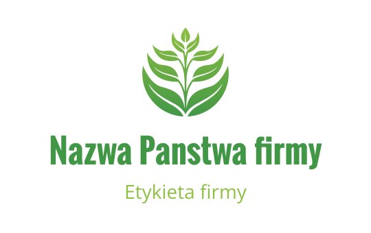 Nowoczesne zielone logo z stylizowanymi liśćmi i motywem kwiatowym
