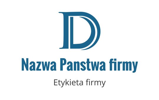 Nowoczesne niebieskie logo z stylizowaną literą "D