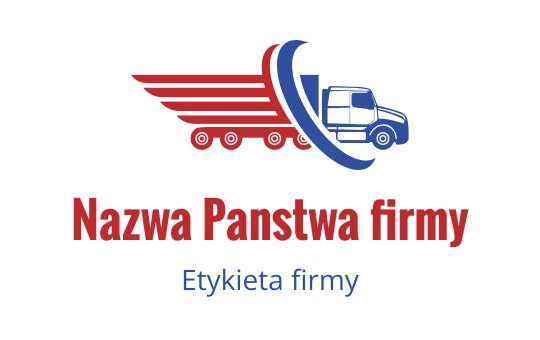 Dynamiczny projekt logo z ciężarówką i czerwonymi liniami prędkości