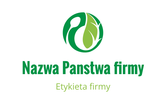 Nowoczesne zielone logo z stylizowanym liściem i okrągłym kształtem