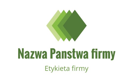 Nowoczesne zielone logo z warstwowymi kształtami diamentów