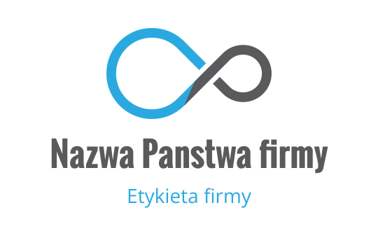 Nowoczesny projekt logo nieskończoności z niebieskimi i szarymi elementami