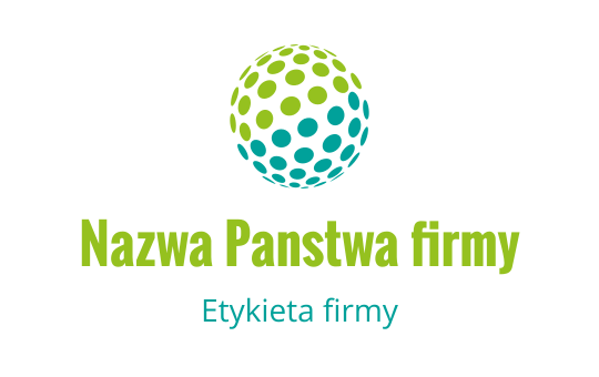 Nowoczesny projekt logo z kolorową kropkowaną kulą i wyraźnym tekstem
