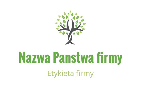 Nowoczesne logo drzewa z zielonymi liśćmi i stylizowanym pniem