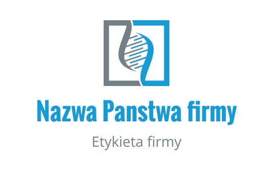 Nowoczesny projekt logo z stylizowaną nicią DNA w niebieskim i szarym