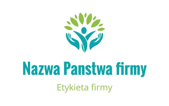 Nowoczesny projekt logo z drzewem i rękami w zieleni i niebieskim
