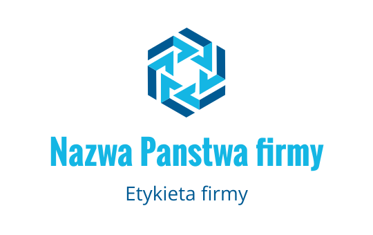 Nowoczesne niebieskie logo z geometrycznym wzorem i przeplatającymi się strzałkami