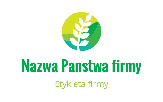 Nowoczesny projekt logo z zielonym liściem na tle okrągłego gradientu