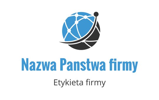 Nowoczesny projekt logo globu z niebieskimi i czarnymi elementami