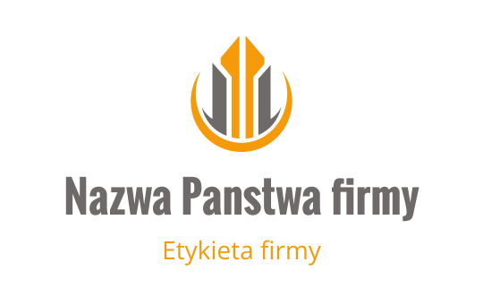 Nowoczesny projekt logo z stylizowanym piórem i okrągłymi elementami w pomarańczowym i szarym