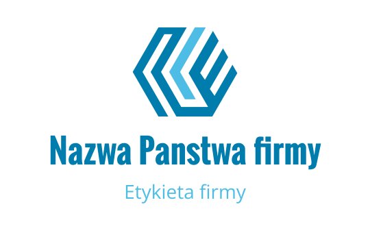 Nowoczesny projekt logo w kształcie heksagonu z przeplatającymi się niebieskimi liniami