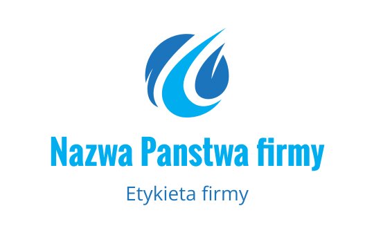 Nowoczesne niebieskie logo z falującymi krzywymi