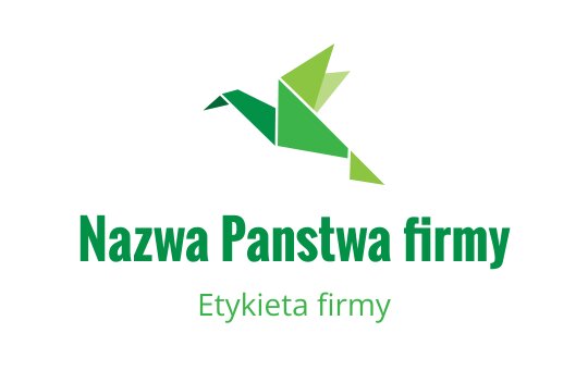 Nowoczesne zielone logo ptaka origami z kształtami geometrycznymi