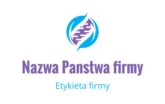 Nowoczesny projekt logo z niebieskim i fioletowym abstrakcyjnym wzorem wiru