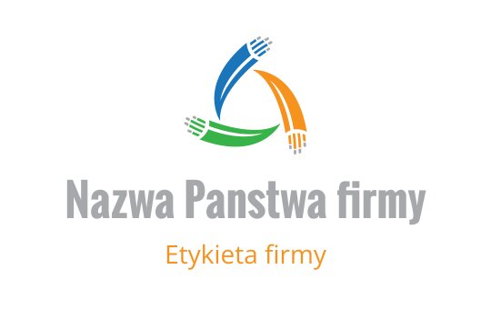 Kolorowe logo z połączonymi dłońmi w niebieskim, zielonym i pomarańczowym