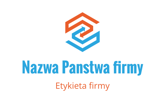 Nowoczesny projekt logo geometrycznego z przeplatającymi się kształtami w pomarańczowym i niebieskim
