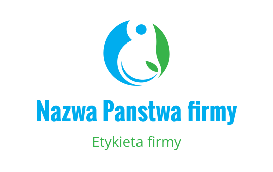 Nowoczesny projekt logo z niebiesko-zielonym okrągłym motywem z liściem