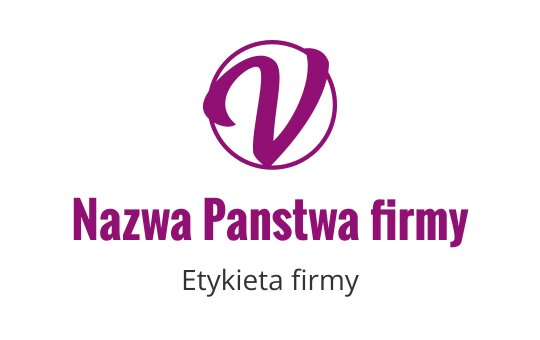 Stylowe fioletowe logo z okrągłą literą V