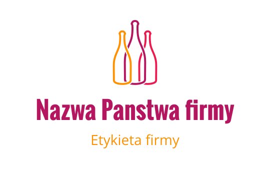 Kolorowy projekt logo z trzema stylizowanymi butelkami w różowym i pomarańczowym