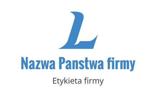 Stylowe niebieskie logo z wyraźną literą "L