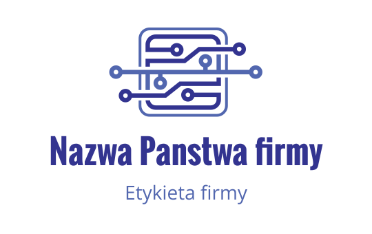 Nowoczesny projekt logo z wzorem obwodu w kolorze niebieskim i fioletowym