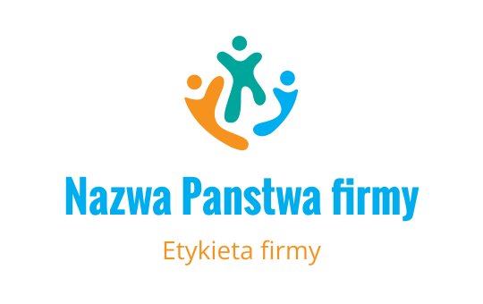 Kolorowy projekt logo z abstrakcyjnymi figurami w pomarańczowym, turkusowym i niebieskim