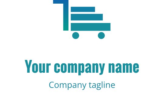 Nowoczesny projekt logo z stylizowanym wózkiem i ułożonymi pudełkami