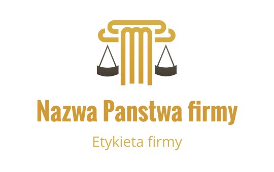 Elegancki projekt logo z kolumną i zrównoważonymi wagami w złocie