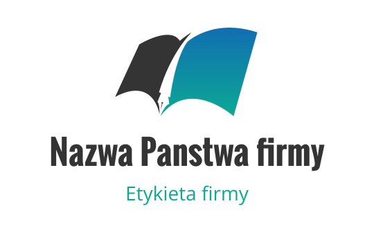 Nowoczesny projekt logo z otwartą książką w kolorze niebieskim i czarnym