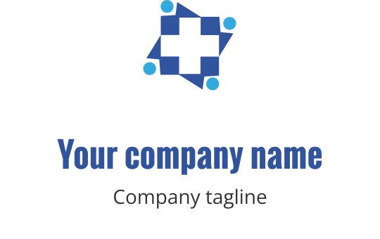Nowoczesne niebieskie i turkusowe logo z geometrycznym kształtem gwiazdy