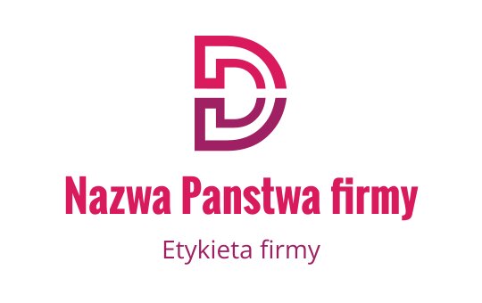 Nowoczesny różowo-fioletowy projekt logo z przeplatającymi się kształtami D