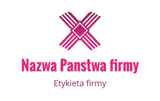 Odważne różowe logo z przecinającymi się liniami i kształtem diamentu