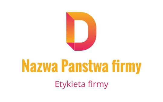 Nowoczesny projekt logo z gradientem, z wyraźną literą D w pomarańczowym i różowym