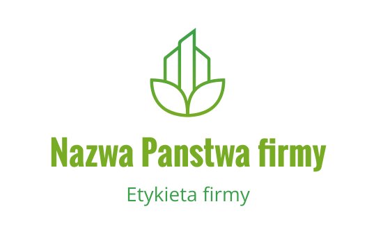 Nowoczesne zielone logo z stylizowanymi elementami roślin i budynków