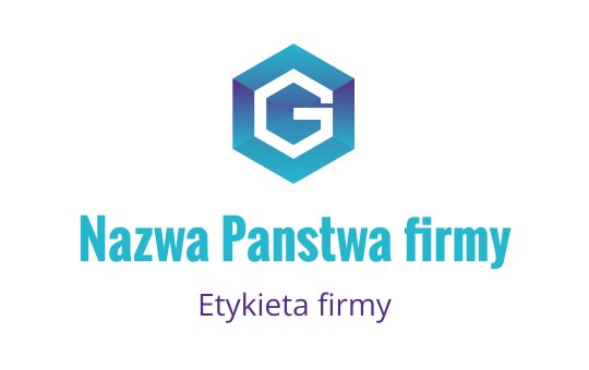Nowoczesny heksagonalny projekt logo z gradientowymi niebieskimi i fioletowymi elementami
