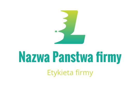 Nowoczesny projekt logo z stylizowanym profilem w zielono-niebieskim gradiencie