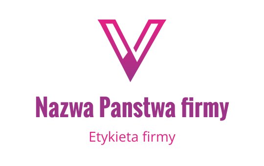 Nowoczesne różowe i fioletowe logo z stylizowaną literą V
