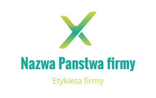 Nowoczesny projekt logo z stylizowaną zieloną i niebieską literą X