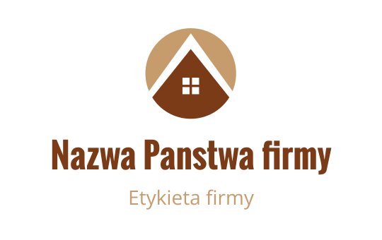 Nowoczesne logo domu z brązową kolorystyką i geometrycznymi kształtami