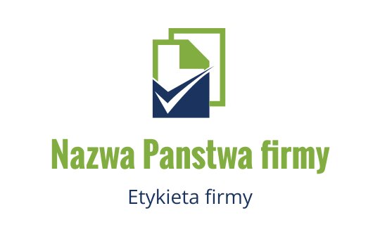 Nowoczesny projekt logo z ikoną znaku wyboru i dokumentu w zieleni i niebieskim