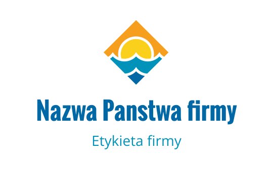 Kolorowy projekt logo z słońcem nad stylizowanymi falami w kształcie diamentu