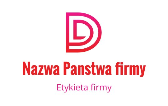 Nowoczesny projekt logo z stylizowaną literą "D" w gradientowym różu i czerwieni