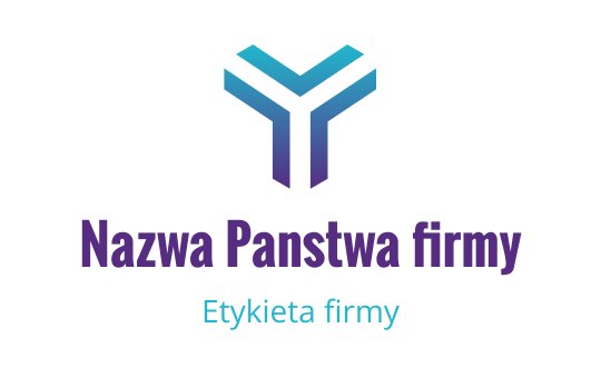 Nowoczesny geometryczny projekt logo z niebieskimi i fioletowymi gradientami