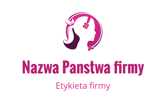 Stylowy projekt logo z sylwetką kobiety z kwiatem we włosach